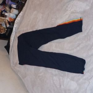 Spiritual Gangster Rainbow Stripe Leggings L J123